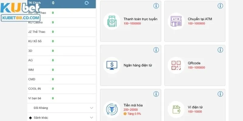 Phương thức nạp qua mã QR